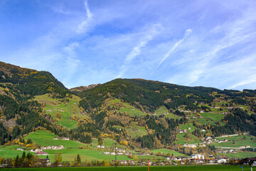 The landscape in the city of Mayrhofen in Austria