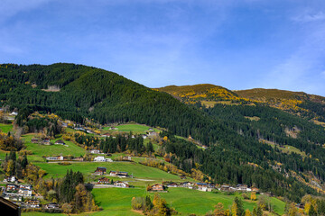 The landscape in the city of Mayrhofen in Austria