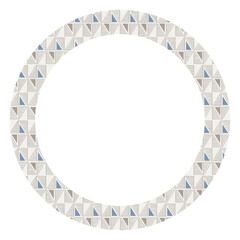 Decorative frame with geometric triangle pattern in blue and gray. Clean and modern abstract background ideal for wallpapers, textiles, wrapping paper, and digital design projects.