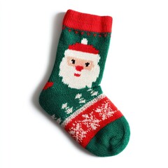 Festive Santa Christmas sock design.