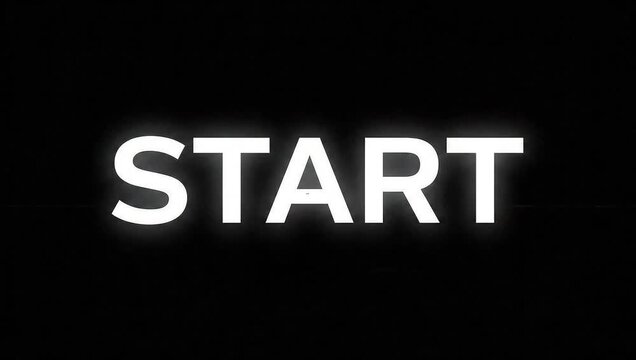 Start the Adventure: Bold and bright the word start shines against a stark black backdrop. This image captures the essence of beginnings, new journeys, and opportunities