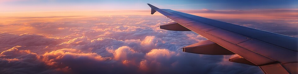 Fototapeta premium Airplane wing in the sky