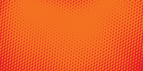 Dots halftone orange color pattern gradient texture with technology digital background. Dots pop art