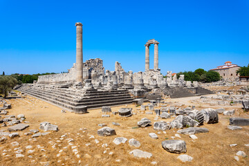 Fototapeta premium Temple of Apollo ruins at Didyma ancient sanctuary in Didim city in Turkey