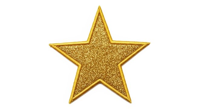 Sparkling golden star patch radiates success and achievement, perfect for awards, recognition, or festive embellishments.