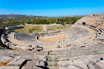 Miletus Archaeological Site panoramic view near Didim city in Turkey