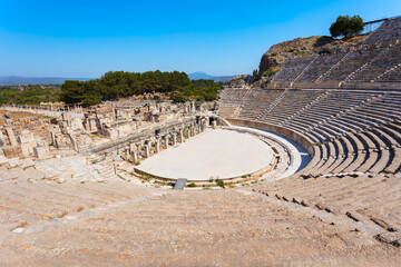 Fototapeta premium Ephesus Ancient Greek Theatre is located in Izmir Province in Turkey