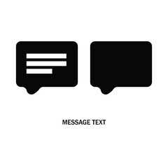 Message Text Chat Bubble Icon Set Black Symbol Vector Illustration
