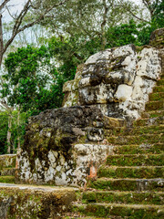 Temple of the Masks, detailed view, Group E, Uaxactun Archeological Site, Peten Department, Guatemala