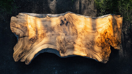 Old forest cave with textured wooden and stone walls