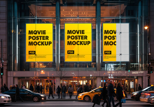 Outdoor cinema posters mockup