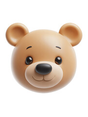 Adorable teddy bear face with smiling expression