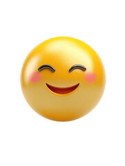 Fototapeta premium Smiling emoji with blush for messaging and design