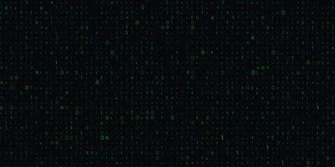 Abstract Green Binary Code Pattern Background Representing Digital Information Flow and Futuristic Technology Concepts
