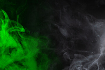 Green steam on a black background.
