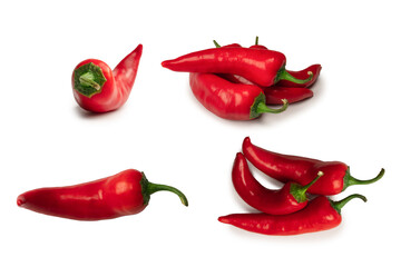 Red hot chili pepper isolated on a white background.