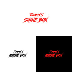 Tommy's Shine Box Logo Design Displayed on Multiple Backgrounds in Vector Format