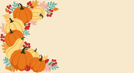 Here you go:

Cartoon Fall Harvest Background with Copy Space
