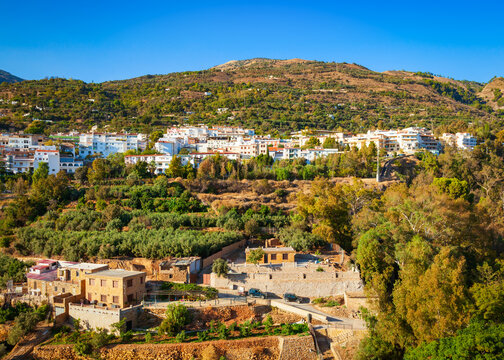Lanjaron aerial panoramic view, Alpujarras in Spain