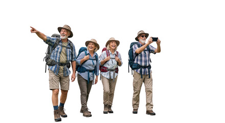 Fototapeta premium Beautiful visual representation of senior, elderly, hiking emphasizing realism and artistic photography approach for modern branding and lifestyle representation