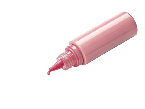 Pink liquid eyeliner pen isolated on transparent background