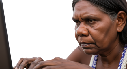 Professional image featuring indigenous, woman, female suitable for web, social media, and editorial design purposes