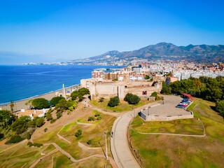 Sohail Castle aerial panoramic view in Fuengirola, Spain