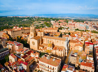 Cathedral of Tarragona aerial panoramic view