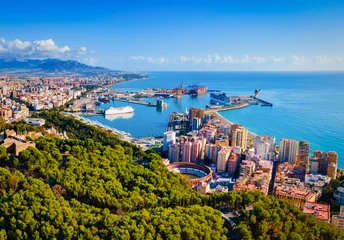 Malaga city aerial panoramic view in Andalusia, Spain © saiko3p