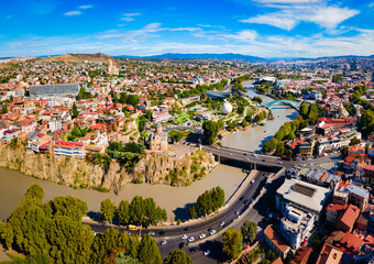 Tbilisi old town aerial panoramic view © saiko3p
