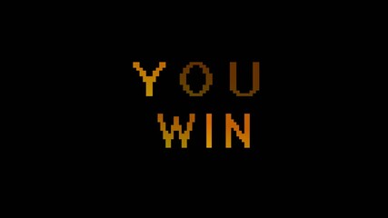 8 bit You win animation text on 8 bit retro game black background. 4k video
- Powered by Adobe