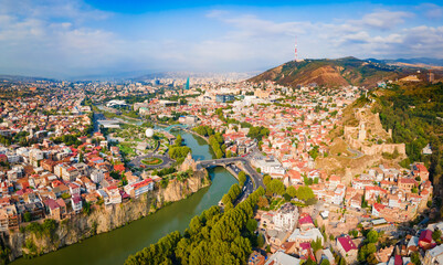 Tbilisi old town aerial panoramic view © saiko3p
