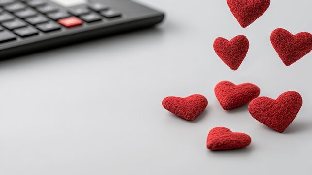 Modern office setup featuring a laptop with email notifications and workspace essentials including a calculator and notebook