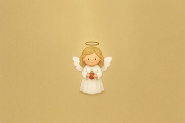 Fototapeta premium Cute angel holding heart