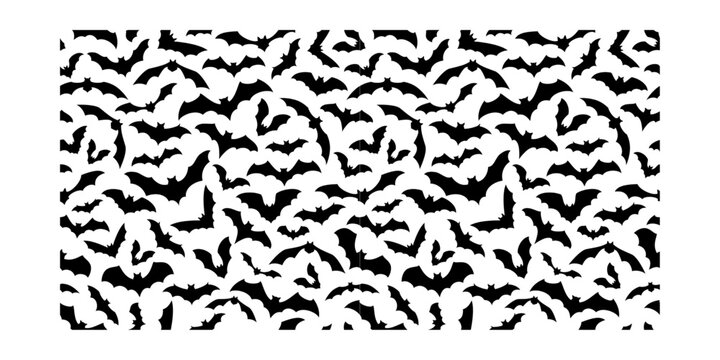 Dark seamless bat pattern for Halloween backgrounds, web designs, party d&eacute;cor, and horror-themed digital artwork.
