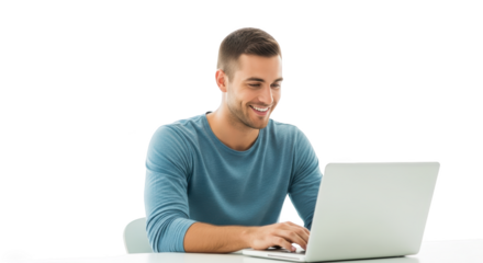 Modern stock photo showing man, laptop, computer captured in vibrant atmosphere ideal for professional campaigns