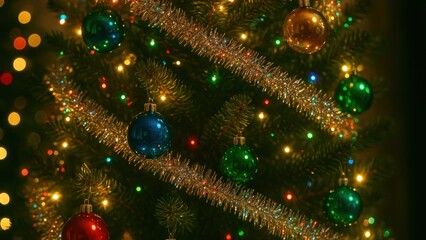 Festive Christmas tree decorations desktop wallpaper