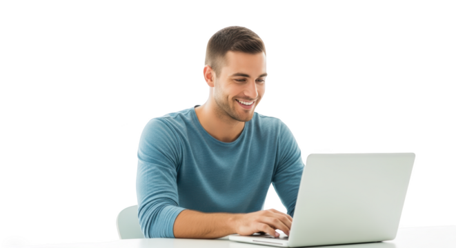 Modern stock photo showing man, laptop, computer captured in vibrant atmosphere ideal for professional campaigns