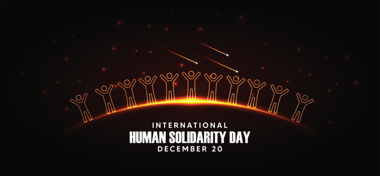 International Human Solidarity Day celebration illustration promoting unity and peace globally