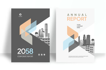 Business Report Cover Template – Orange snd Blue Geometric Layout (A4)