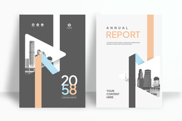 Business Report Cover Template – Orange snd Blue Geometric Layout (A4)
