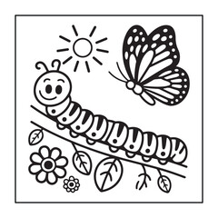 Kid-friendly animals and bold and easy coloring pages. different types of animals with some elements, and black and white coloring pages for kids.