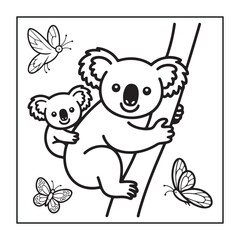 Kid-friendly animals and bold and easy coloring pages. different types of animals with some elements, and black and white coloring pages for kids.
