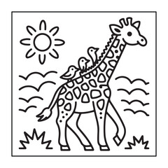 Kid-friendly animals and bold and easy coloring pages. different types of animals with some elements, and black and white coloring pages for kids.