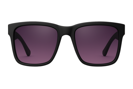 Stylish purple sunglasses isolated on transparent background