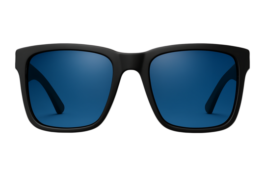 Stylish blue sunglasses isolated on transparent background