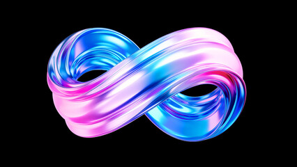 Fototapeta premium A bright, colorful fractal heart shape with smooth, flowing smoke and light curves creates an abstract art wave design