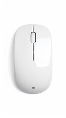 Sleek, white computer mouse on a white background