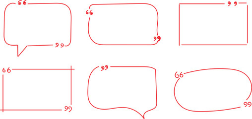 hand drawn six blank speech bubbles as dialogue or chat bubbles quote box sketch text box vector illustration  