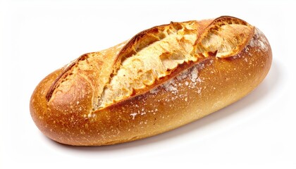 Crusty bread loaf, golden brown with a slashed top